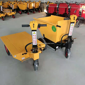 Construction Air-filled Brick Transport <b>Flat</b> Plate Three-wheeled Factory Workshop Transfer Truck <b>Battery</b> Self-dumping Brick Truc - Product Image 5