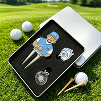 Nouveau design : Coffret cadeau de golf avec marqueur de balle à finition martelée, outil ergonomique de réparation de divots et jeton de golf plaqué.
