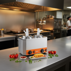 Distributeur de fromage électrique commercial Vevor 2,3x2 Qt à double pompe, équipement de maintien au chaud à température réglable pour fudge chaud - Product Image 2