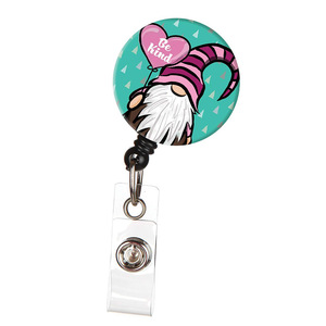 Porta credenciales retráctil transfronterizo de 32 mm para enfermeras, médicos, profesores, estudiantes, con clip giratorio y adorno para tarjeta de identificación. - Product Image 2