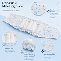 Vente en gros de bandes abdominales jetables pour chiens mâles, couches pour animaux de compagnie avec noyau SAP, protection contre les fuites et ajustement confortable