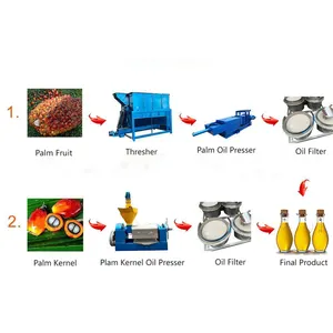 Ligne de production d'huile de fruit de palme à usage commercial/machine de raffinage d'huile de cuisson/usine de traitement d'huile à bas prix