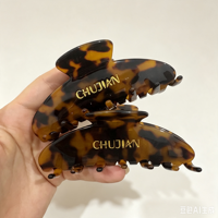 CHUJIAN Nouvelle Arrivée Écologique Vente en Gros Pinces à Cheveux Faits Main en Acétate Effet Écaille de Tortue, Pince Requin avec Logo Personnalisé