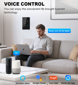 Interrupteur intelligent Tuya pour ventilateur et lampe, compatible Smart Life, norme américaine, panneau tactile en verre trempé, articles de magasin électrique, interrupteur déverrouillé - Product Image 3