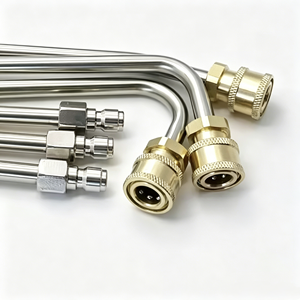 Lance d'extension pour nettoyeur haute <span class=keywords><strong>pression</strong></span> à connexion rapide 1/4 30 °   90 °   Lance de pulvérisation courbée en acier inoxydable 120° avec buse incurvée pour le nettoyage automobile - Product Image 3