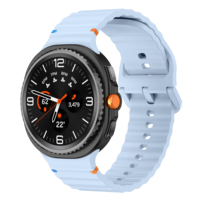 Bracelet en silicone Solf pour samsung galaxy Watch 8 avec motif de vague Bracelet de montre en silicone respirant en caoutchouc Correa