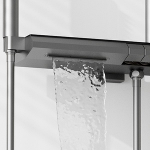 Système de douche économique à quatre fonctions Douche de salle de bain à effet pluie à poignée unique avec bec rotatif - Product Image 4