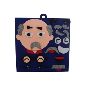 DIY handmade grandfather face-shaped non-woven cloth toys that teach children to know the five sense organs and expression