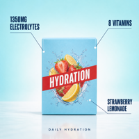 OEM Private Label Poudre Hydratation Électrolytes Saveur Fraise Limonade Mélange Boisson 8 Vitamines 1350mg Sachets