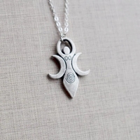 Triple lune fertilité déesse grossesse pendentif collier chanceux Wiccan souhaitant bijoux cadeau