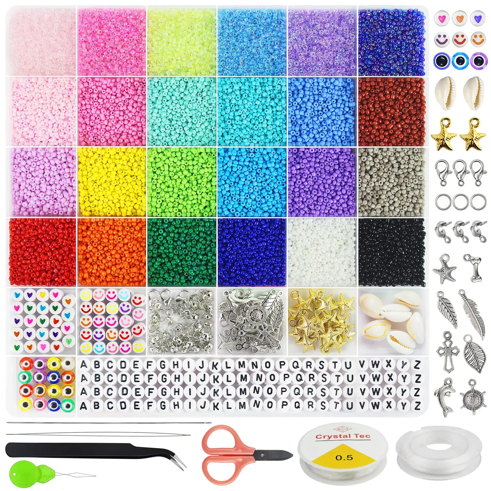 Kit de cuentas de arroz de semillas de cristal de 2mm al por mayor, pulsera de cuentas, collar, conjunto de accesorios de joyería para fabricación de joyería artesanal Diy