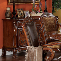Ensemble Chaises et Table à Manger Antiques Européennes Luxe Classique Meubles de Salle à Manger en Bois Sculpté Complet