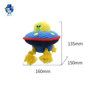 Jouet pour <span class=keywords><strong>chien</strong></span> interactif et durable personnalisé en peluche de conception extraterrestre OVNI amusant <span class=keywords><strong>avec</strong></span> corde en coton - Product Image 6