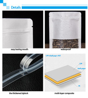 Sachets Doypack en papier kraft blanc avec fermeture éclair et fenêtre transparente, sachet aseptique pour aliments pour bébés, personnalisable