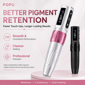 POPU Mini Diva Macchina PMU Wireless con Corsa da 3,5 mm e Batteria Extra, Penna per Trucco Permanente 2V per Tatuaggi Sopracciglia e Labbra - Product Image 5