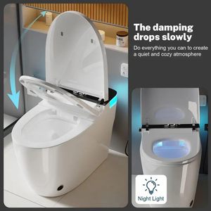 WC intelligent moderne avec bidet intégré, en céramique, entièrement automatique, pour salle de bain SSIE-703, à poser au sol - Product Image 3
