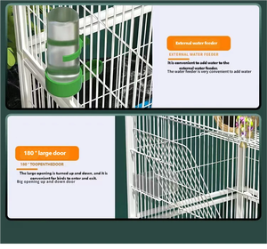 Geniş Demir Tel Kare Boru Kuş Kafesi, Muhabbet Kuşu, Myna Papağanı Yetiştirme, Dış Mekan İzleme, XL-Ekstra Büyük Ev Evcil Hayvan Yaşam Alanı - Product Image 4