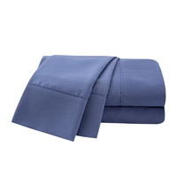 Ensemble de literie en tissu uni, drap de lit 1800tc en polyester/coton, ensemble de draps pour la maison, 4 pièces en microfibre