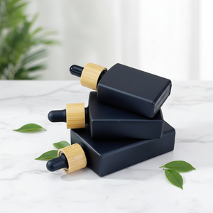 Botellas con Gotero de 1oz, Vacías, Cuadradas, Transparentes, de 30ml, de Vidrio Negro Mate, para Aceites Esenciales, con Gotero Blanco - Product Image 3