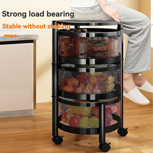 5 lớp kệ bếp tròn lớp đứng kệ đơn vị tầng thường vụ giá lưu trữ nhà bếp Kệ giỏ hàng - Product Image 2