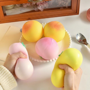 Pelota Antiestrés Creativa con Forma de Durazno, Juguete Divertido para Apretar, de Plástico con Rebote Lento, Herramienta Mágica Unisex para Aliviar el Estrés - Product Image 1