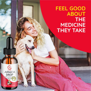 Pet Pain Relief Drops Arnica Medicamentos naturais Ajuda a reduzir a articulação muscular Quadril Dor Dor Rigidez Lesões em animais de estimação - Product Image 4