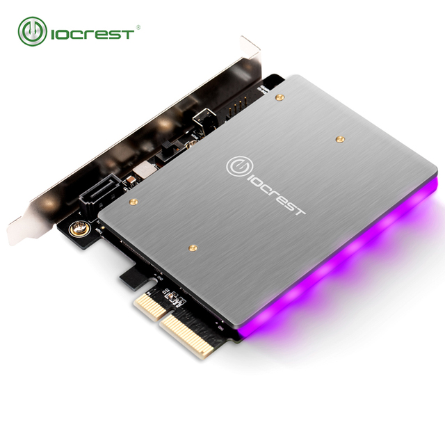 MMUI High-Speed PCI-E 4X M.2 NVMe SATA Adapter RGB Sync 16.7M Colors 9 Modes Compatible Gigabyte for ASRock Motherboards