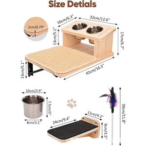 เสาข่วนแมวไม้สน 2 ชั้น แข็งแรงทนทาน สำหรับแมวขนาดใหญ่ - Product Image 5