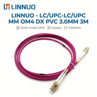 Cordon de brassage fibre optique LC vers LC Duplex MM OM4 PVC 3.0mm 3M pour centre de données