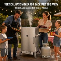 Barbecue à gaz d'extérieur en acier inoxydable avec 4 grilles, crochets, thermomètre et protection anti-extinction de flamme pour fêtes de famille