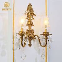 Applique murale en bronze de luxe de style baroque classique Jewellerytop, luminaire pour hôtel, palais, couloir, applique murale en laiton antique