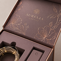 Scatola Magnetica di Lusso su Misura per Set di Luci LED, Custodia Rigida con Bordo in Lamina d'Oro, Laminazione Opaca, Goffratura, Fodera in Spugna, Produzione OEM