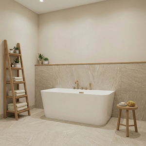 Baignoire autoportante de haute qualité en acrylique et fibre de verre renforcée, finition mate ou brillante, personnalisable OEM/ODM pour projets hôteliers et spas - Product Image 3