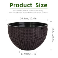 Grandes jardinières murales traditionnelles à double pot à étages, auto-arrosantes, avec trou de drainage, durables, capacité 4,74 L, pour sol