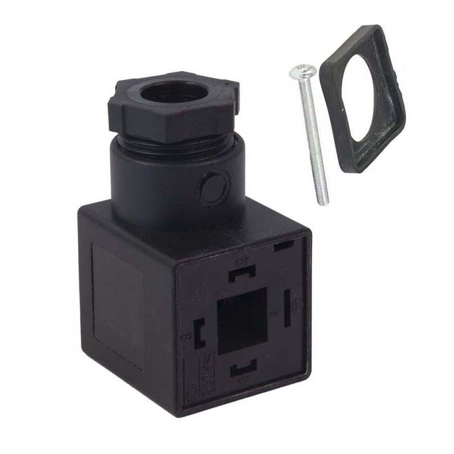 High Quality DIN43650A 3+1 GND 18mm Socket Plug Ball Globe Valve Solenoid Coils Connector Customized OEM for Valve Applications