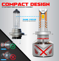 Ampoules LED de phare de voiture haute puissance X1 300W 30000LM H1 H3 H7 H11 880 6500K DC 24V avec driver externe IP68 pour voitures et SUV