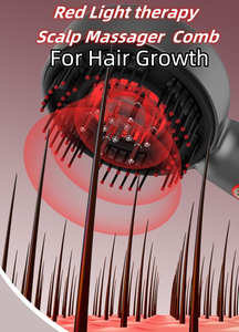 Peine masajeador eléctrico 2 en 1 para el crecimiento del cabello, depurador inteligente de cuero cabelludo con aplicador de aceite - Product Image 4