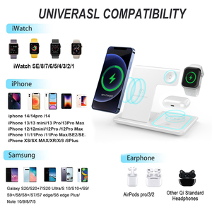 Fusucte พับได้3 in 1 megnetic 10W 15W สถานีชาร์จไร้สายสำหรับ iPhone <span class=keywords><strong>Apple</strong></span> Watch Samsung Xiaomi - Product Image 3