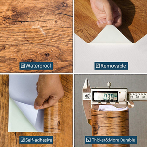 PVC Grain de bois peler et <span class=keywords><strong>coller</strong></span> papier peint auto-adhésif amovible Contact papier planche pour armoires <span class=keywords><strong>vinyle</strong></span> décor Film protecteur - Product Image 5
