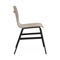 Chaise de salle à manger moderne et durable en contreplaqué courbé avec structure métallique pour restaurant, café, projet de restaurant de hamburgers
