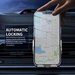 Meilleure vente livraison directe <span class=keywords><strong>chargeur</strong></span> sans fil de voiture Ultra mince verrouillage automatique détection infrarouge une main support de téléphone personnalisé - Product Image 2