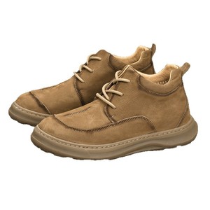 Bottes d'hiver pour hommes en cuir véritable, bout rond, doublure en polaire, semelle extérieure en caoutchouc, semelle intermédiaire isolante en EVA, bottes de chasse - Product Image 5