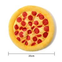 Jouet en peluche pour animaux de compagnie en forme de pizza en gros - Remplissage en coton PP doux, buzzer intégré, jouet à mâcher interactif 3D sûr, papier crépitant