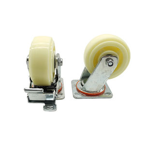 Nouveau 100mm 4 pouces roues de chariot en caoutchouc industriel roulettes de verrouillage pivotantes roulettes robustes avec frein - Product Image 4