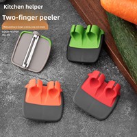 Creatieve keuken dubbele vinger schilmesjes roestvrij staal appel fruit palm schilmesje groenten fruit groentegereedschap