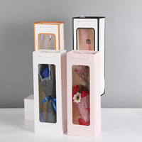 Sac fourre-tout transparent à fenêtre, rectangulaire, petit, pour emballage de bouquets de fleurs, présentoir de souvenirs, personnalisable, marque sur mesure, impression offset