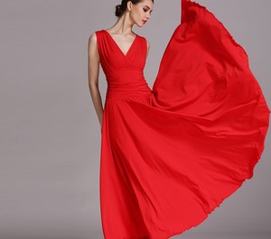 OCTS8006 Haute Qualité Faible QUANTITÉ MINIMALE DE COMMANDE Livraison Gratuite Femmes Filles Élégant Rouge Vêtements de <span class=keywords><strong>Danse</strong></span> Robe De Bal - Product Image 1