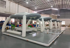 Drop Stitch PVC casa inflable <span class=keywords><strong>barco</strong></span> Mesa flotante inflable sofá muelle plataforma agua salón balsa inflable isla flotante - Product Image 2