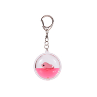Porte-clés promotionnel en acrylique transparent, porte-clés personnalisé, porte-clés liquide à sable mouvant 3D mignon en forme de dauphin