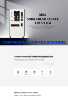 Distributeur automatique de café moussant pour campus universitaire, double extraction, haute capacité, commercial, à monnayeur, écran tactile, SDK